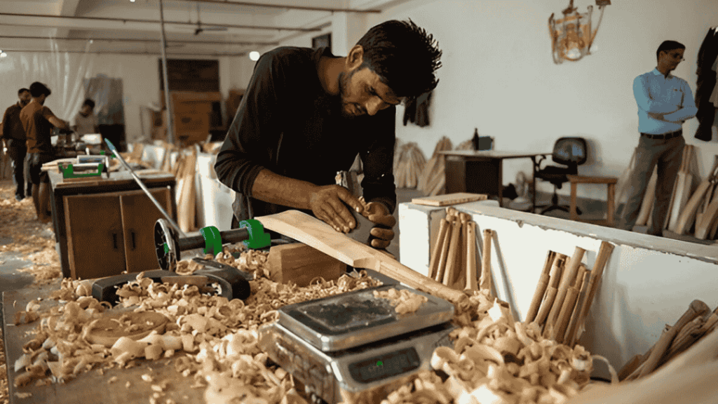 hand crafting an english cricket bat